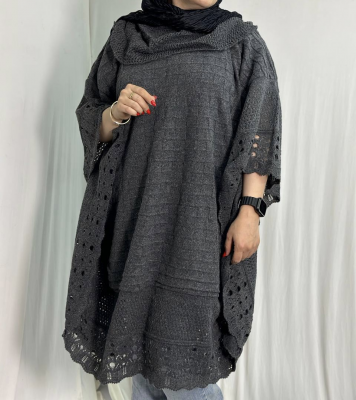 شوميز بافت قواره دار 7210 ذغالي